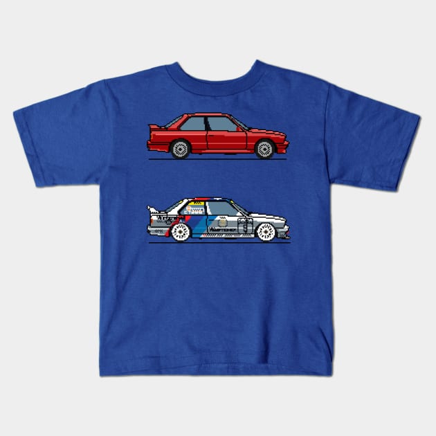 Pixel E30 Kids T-Shirt by AutomotiveArt